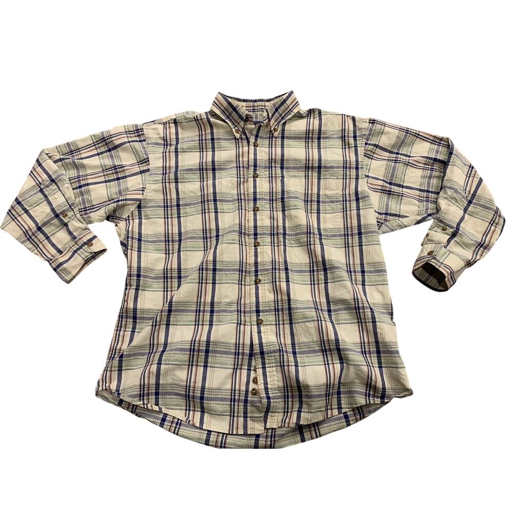 Pendleton Mens Plaid Checkered Button Up Long Sleeve Shirt Size M MEDIUM